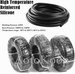 3/8" Silicone Vacuum Hose Tubing Line 10FT (3 Meter) 130 PSI Maximum Pressure Black (10mm ID)