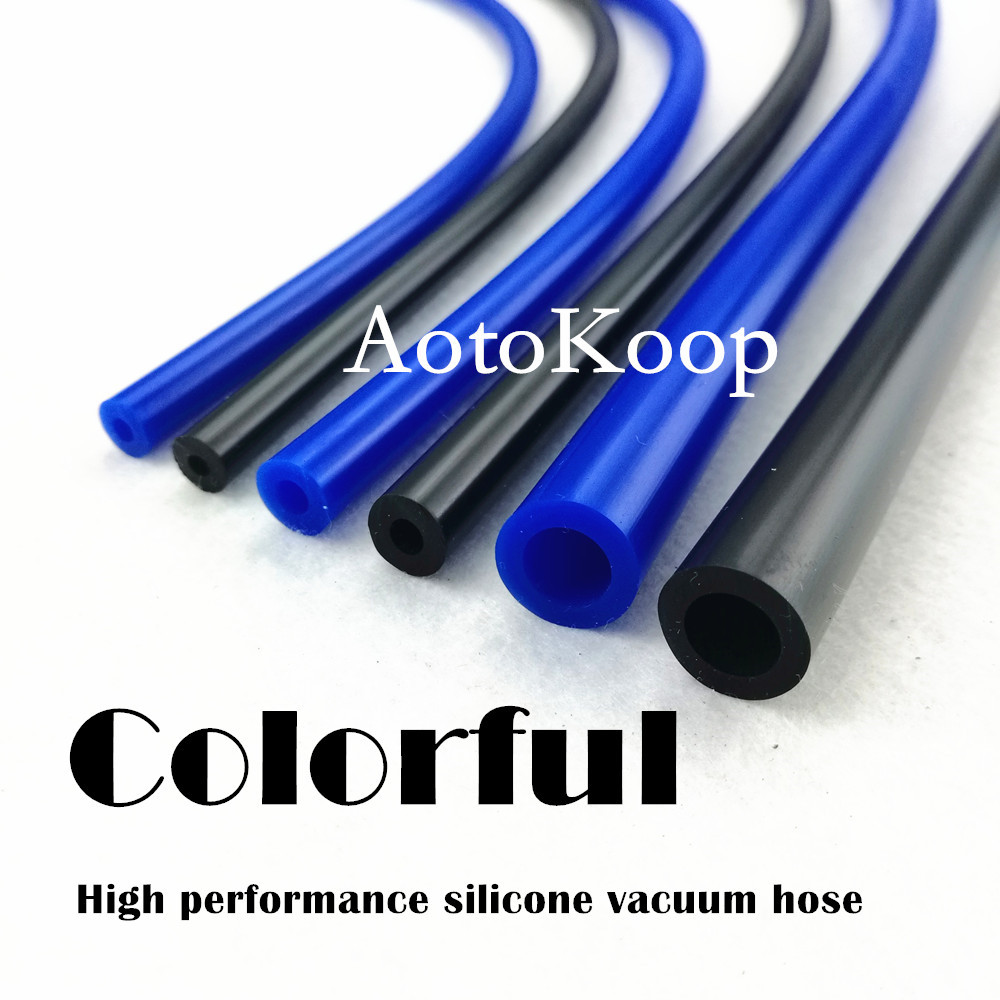 AotoKoop High Temperature Black ID 8mm (5/16) Silicone Vacuum Tubing Hose Line,1 Meter per reel (3.28 Feet), 130 psi Maxium Pressure