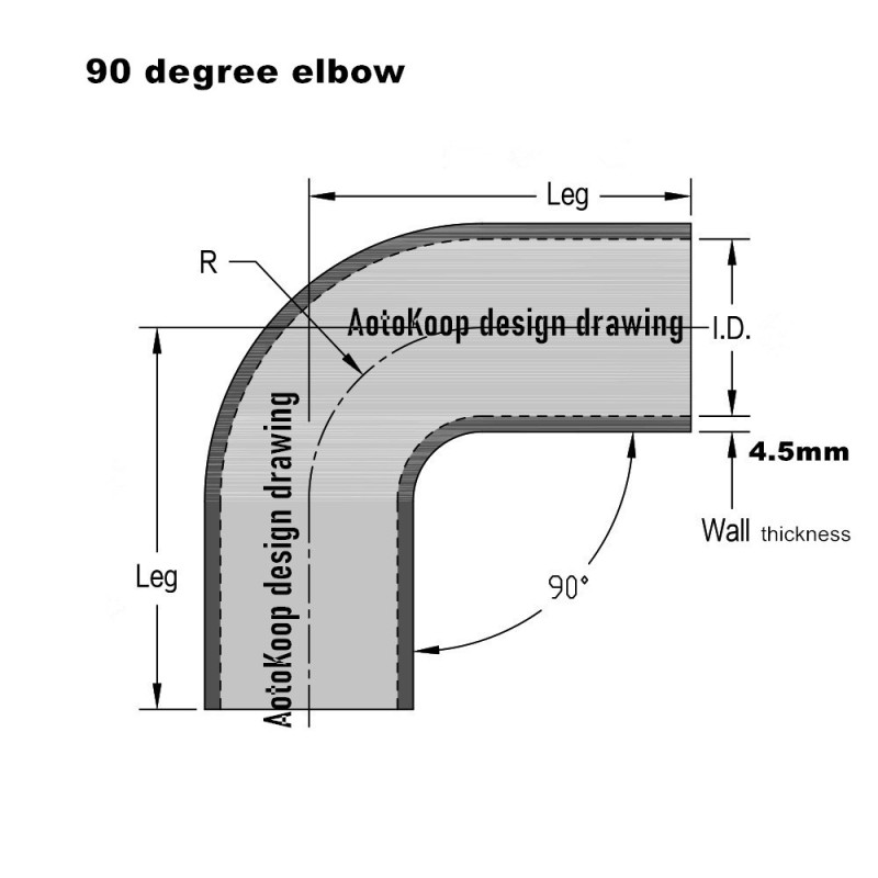 90 Degree Silicone Elbow Silicone Coupler Hose 4-Ply Reinforced for Engine Turbo Radiator Intercooler Intake Hose