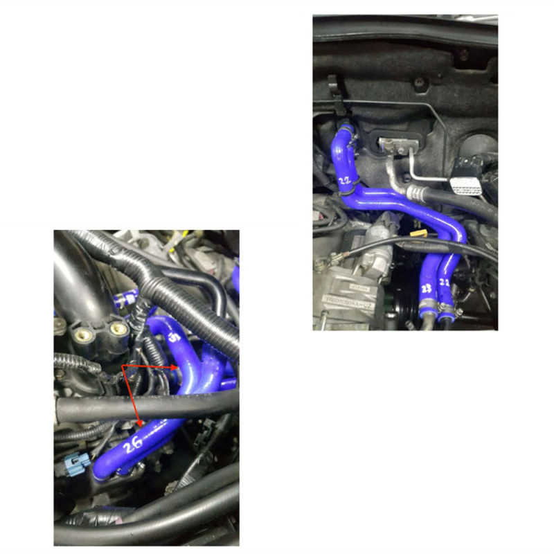 AotoKoop Complete Radiator Coolant Silicone Hose Kit compatible with Subaru Legacy BP5 BL5 2003-2009 / Impreza GH8 Ver10 2007-2011 - EJ20 EJ25 Turbo (MT Only)