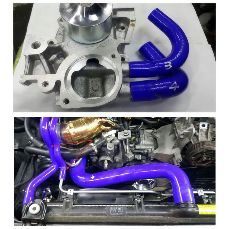 AotoKoop Complete Radiator Coolant Silicone Hose Kit compatible with Subaru Legacy BP5 BL5 2003-2009 / Impreza GH8 Ver10 2007-2011 - EJ20 EJ25 Turbo (MT Only)