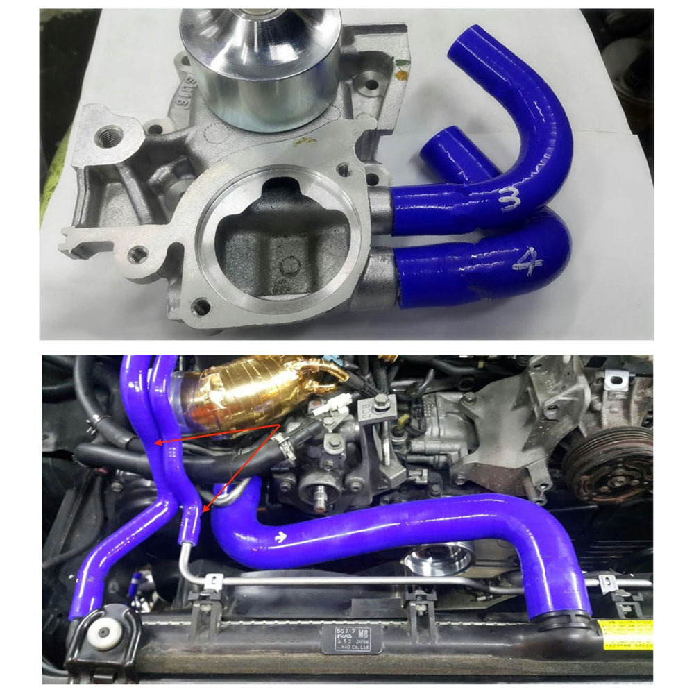 AotoKoop Complete Radiator Coolant Silicone Hose Kit compatible with Subaru Legacy BP5 BL5 2003-2009 / Impreza GH8 Ver10 2007-2011 - EJ20 EJ25 Turbo (MT Only)