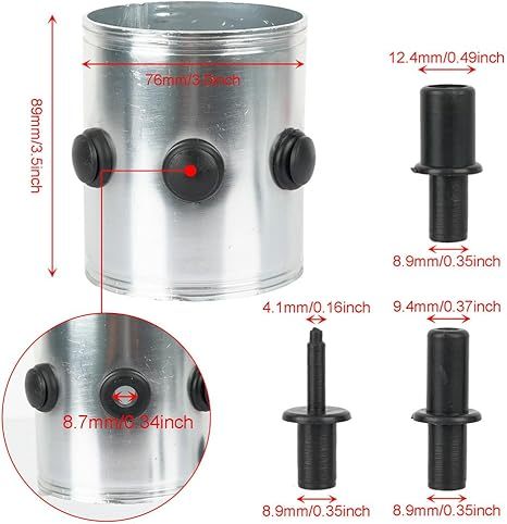 OD 3 in (76mm) Air Intake Tube Joiner Aluminum Connector Coupler with 3 Holes