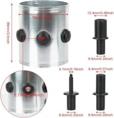 OD 3 in (76mm) Air Intake Tube Joiner Aluminum Connector Coupler with 3 Holes