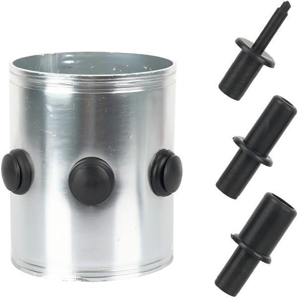 OD 3 in (76mm) Air Intake Tube Joiner Aluminum Connector Coupler with 3 Holes