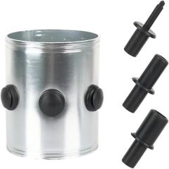 OD 3 in (76mm) Air Intake Tube Joiner Aluminum Connector Coupler with 3 Holes