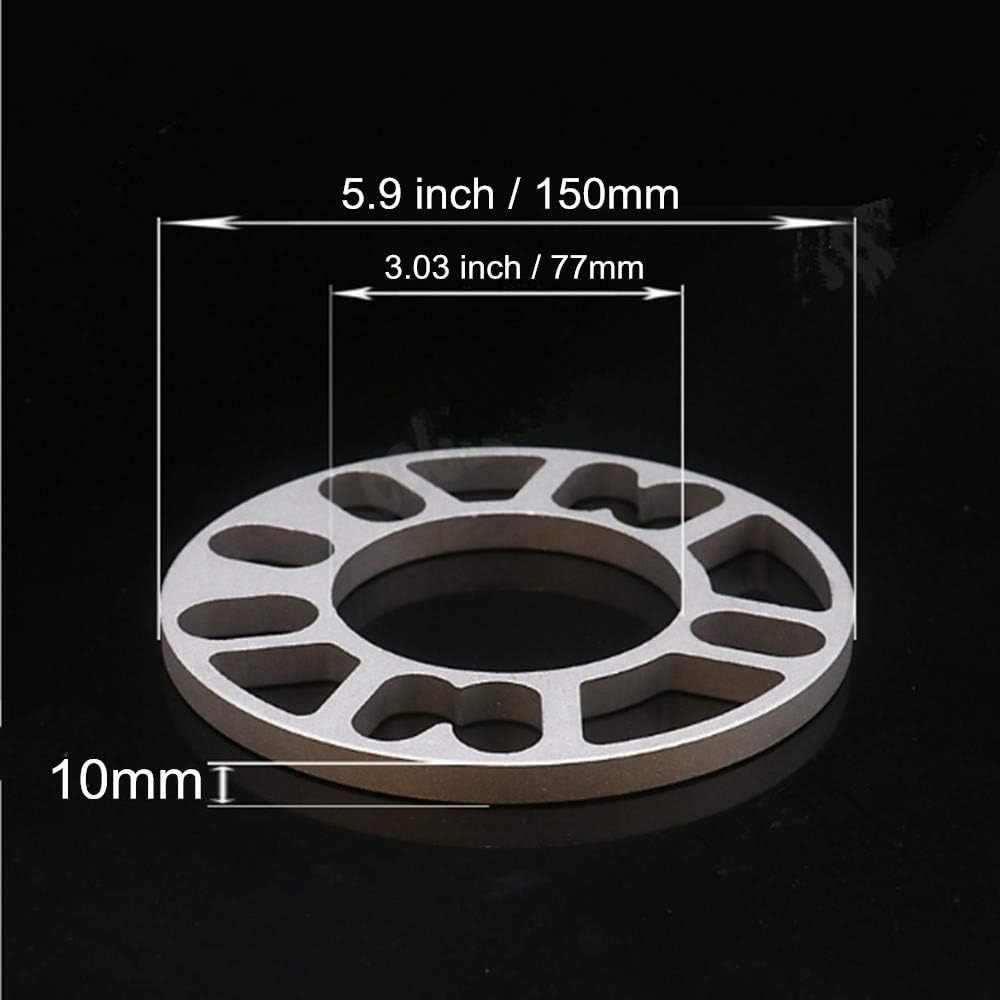 10mm Wheel Spacers, for PCD 4x100 4x108 4x100 5x100 5x108 5x110 5x112 5x114.3 5x115 5x120 5x4.5 5x4.75 4 Lug and 5 Lug Wheels Rims Vehicle, Thickness 3/8 inch Wheel Spacer Universal