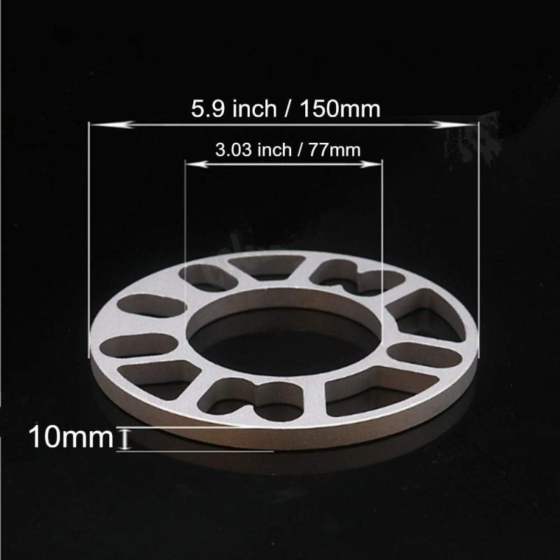 10mm Wheel Spacers, for PCD 4x100 4x108 4x100 5x100 5x108 5x110 5x112 5x114.3 5x115 5x120 5x4.5 5x4.75 4 Lug and 5 Lug Wheels Rims Vehicle, Thickness 3/8 inch Wheel Spacer Universal