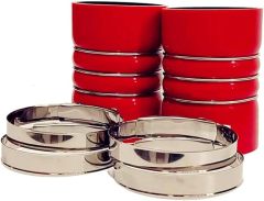 5-Ply Heavy Duty Silicone Intercooler Boot Kit 4 x 6In Silicone Charge Air Cooler Hump Hose with T-bolt Clamps Set for Semi Trucks 2 Packs Red