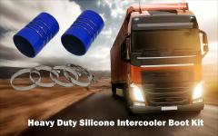 5-Ply Heavy Duty Silicone Intercooler Boot Kit 4 x 6In Silicone Charge Air Cooler Hump Hose with T-bolt Clamps Set for Semi Trucks 2 Packs Blue