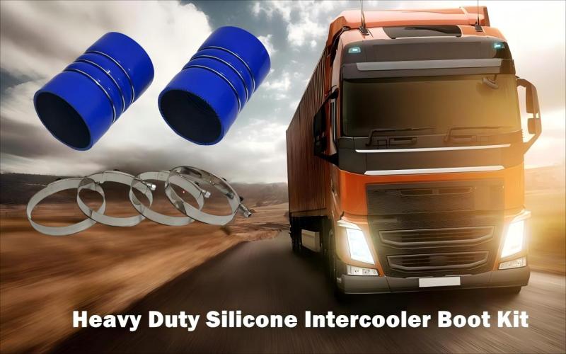 5-Ply Heavy Duty Silicone Intercooler Boot Kit 4 x 6In Silicone Charge Air Cooler Hump Hose with T-bolt Clamps Set for Semi Trucks 2 Packs Blue