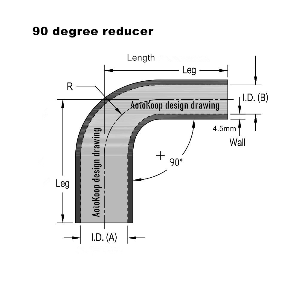 90 Degree Elbow Reducer Silicone Couple Hose 4-Ply for Automotive Turbo Intercooler  Radiator Intake Hose