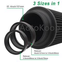 AotoKoop 4 Inch Inlet Cold Air Intake Filter, fit 3.5 Clamp on and 3" Cone Air Filter, Shorty Air Filter for Car