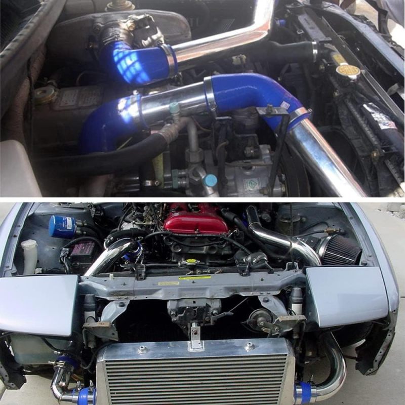 OD 2.25" (57mm) Air Intake Tube 90 Degree Aluminum Elbow Intercooler Pipe, Polished Finish