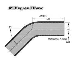 45 Degree Silicone Elbow, High Performance Silicone Coupler Hose