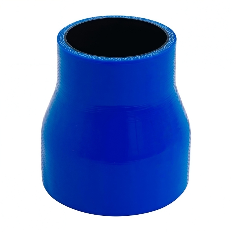 Close-up of 4-ply nylon reinforcement on AotoKoop blue silicone hose, 5mm wall thickness for high-pressure burst resistance