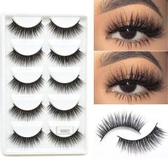 3D Mink  Eyelashes Set 5 Pairs USA Long Thick Natural  Hot Style Eyelash Full Volume Silk C Curl Eyelashes