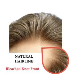 LyricalHair Best Selling in North America Mens Toupee Swiss Lace Hair Systems Bleached Kont Natural Hairline For Men Non Surgical Men's Human Hair Toupee Hairpieces Poly Skin At Sides And Back Hair Units For Men Q6
