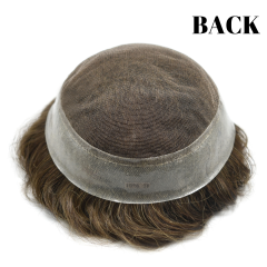 LyricalHair  Best Selling in North America French Lace Human Hair Mens Hair System Swiss Lace Front Natural Hairline Poly Coating At Sides And Back Reforced Mens Toupee Slight Wave Mens Human Hairpieces