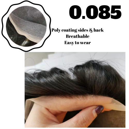 LyricalHair Fine Welded Mono Men's Hair System, Breathable Full Lace Men's Toupee,Slight Wave Natural Looking Durable Mono Men's Hairpieces