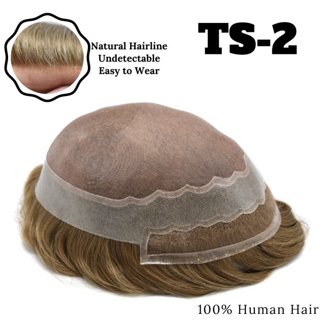 LyricalHair Durable Silk Mono Men's Hair System,Natural Lace Front Men's Toupee Transparent Poly Skin Around, CC Contour Men's Hairpieces
