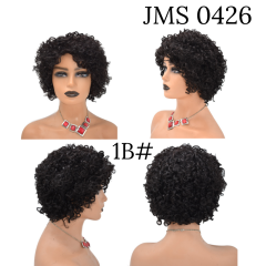 Human Hair Afro Kinky Curly Wigs with Bangs for Black Women Cheao price (JMS 0426)