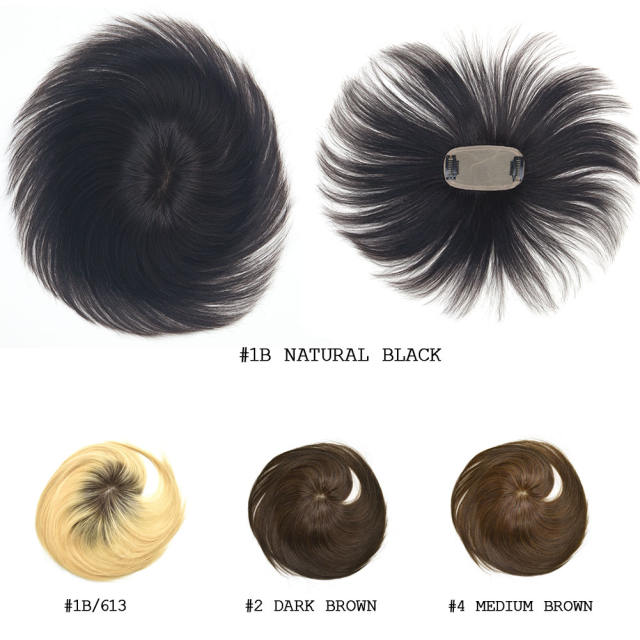 LyricalHair 6.5x10.5CM Crown Mono Base100% Real Human Hair Clip On Hair Topper Best Quality Hairpiece For Thinning Hair A1