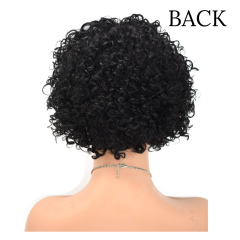 None lace Afro Curly Kinky Wigs with Bangs for Black Women Natural Short Soft 100% Human Hair  (JMM 0173)