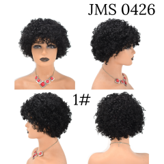 Human Hair Afro Kinky Curly Wigs with Bangs for Black Women Cheao price (JMS 0426)