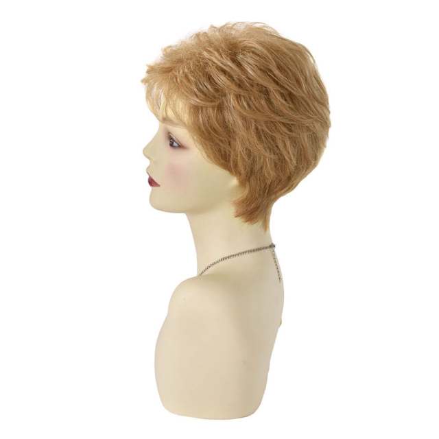 LyricalHair Synthetic Short Wigs For Women, Machine Made Premium Quality Pixie Cut Wig With Bangs,Natural Heat Friendly Wigs For Women