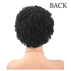 Afro Kinky Curly Wigs with Bangs for Black Women Natural Short Soft Human Hair  (JMH 0347)