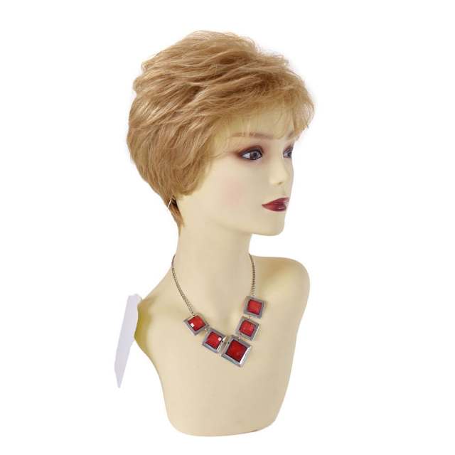 LyricalHair Synthetic Short Wigs For Women, Machine Made Premium Quality Pixie Cut Wig With Bangs,Natural Heat Friendly Wigs For Women