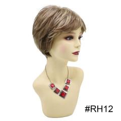 Pixie Cut Wigs Short Stylish Fluffy Layered Wigs Replacement Wigs with Side Bangs Breathable and Comfortable Women's Hair System. #R1085A