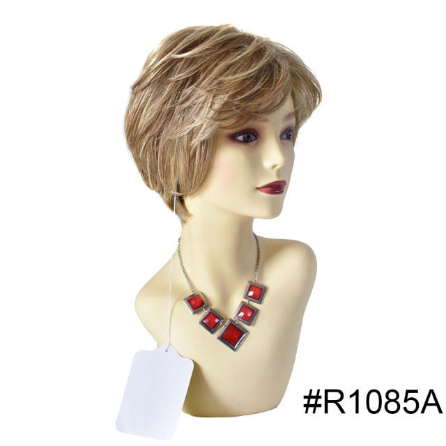 Pixie Cut Wigs Short Stylish Fluffy Layered Wigs Replacement Wigs with Side Bangs Breathable and Comfortable Women's Hair System. #R1085A