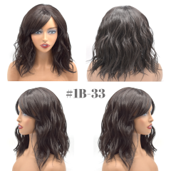 LyricalHair Afro-American Synthetic Lace Front Wavy Wigs Full Cap Curly Style Heat Resistant Shoulder Length Wigs For Black Women