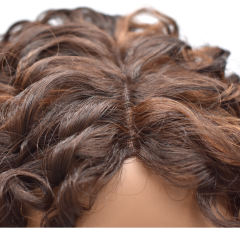 LyricalHair Lace Front Wig Afro-American Curly Hairpiece Top Quality Synthetic Full Cap Hair System Natural Hairline