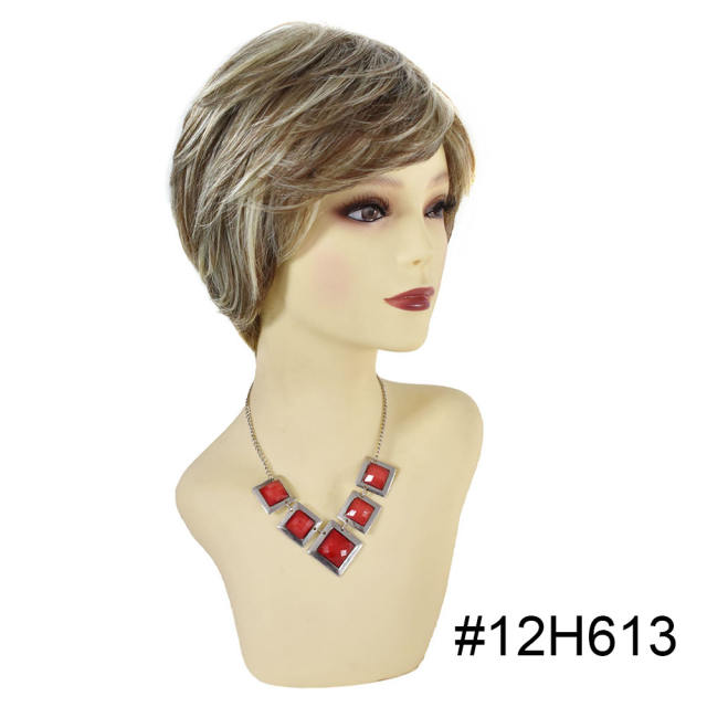 Pixie Cut Wigs Short Stylish Fluffy Layered Wigs Replacement Wigs with Side Bangs Breathable and Comfortable Women's Hair System. #R1085A