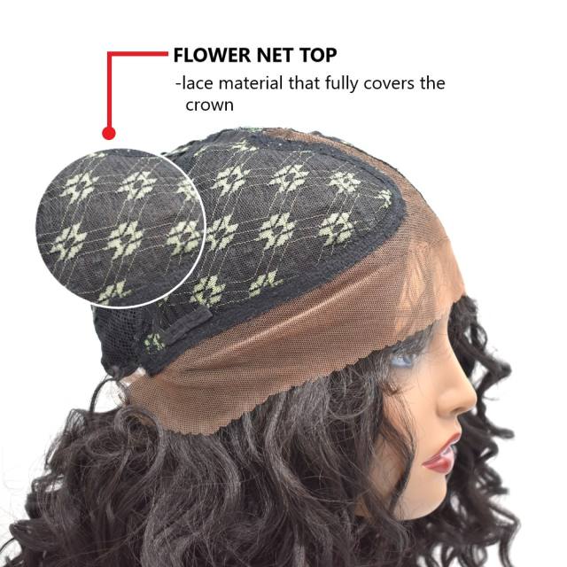 LyricalHair Afro-American Synthetic Lace Front Wavy Wigs Full Cap Curly Style Heat Resistant Shoulder Length Wigs For Black Women