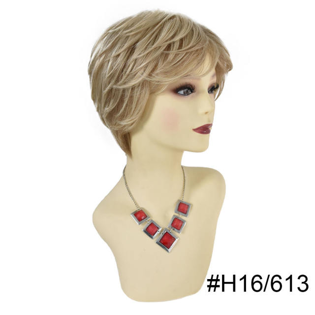 Pixie Cut Wigs Short Stylish Fluffy Layered Wigs Replacement Wigs with Side Bangs Breathable and Comfortable Women's Hair System. #R1085A