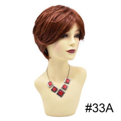 LyricalHair Maxine Burgundy Wine Wig Synthetic Hair Wig for Women With Side Part Bangs Natural Straight Red Layered Hair for Daily Use