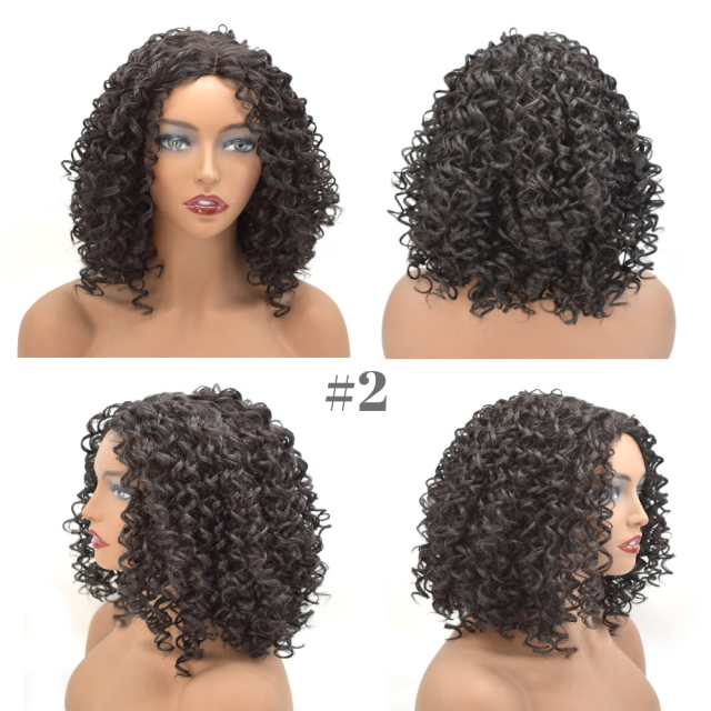 LyricalHair Lace Front Wig Afro-American Curly Hairpiece Top Quality Synthetic Full Cap Hair System Natural Hairline