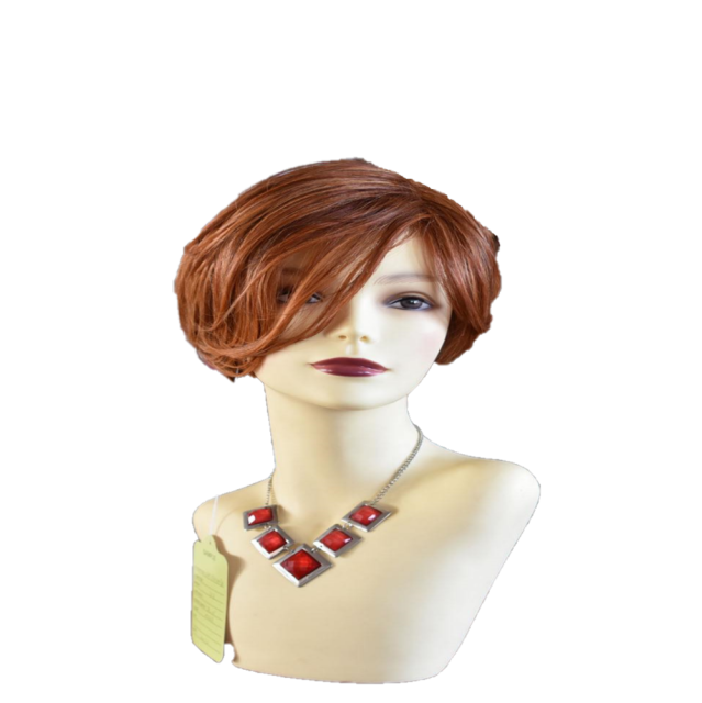 LyricalHair Maxine Burgundy Wine Wig Synthetic Hair Wig for Women With Side Part Bangs Natural Straight Red Layered Hair for Daily Use