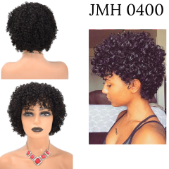 Natural Afro Kinky Curly 100% Human Hair Wigs For Women Short Soft Human Hair (JMH 0400)