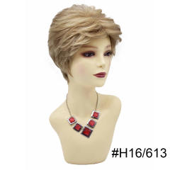 Short Shaggy Layered Wig for Women Kanekalon Premium Synthetic Wavy Blonde Hair Breathable, Comfortable, Natural