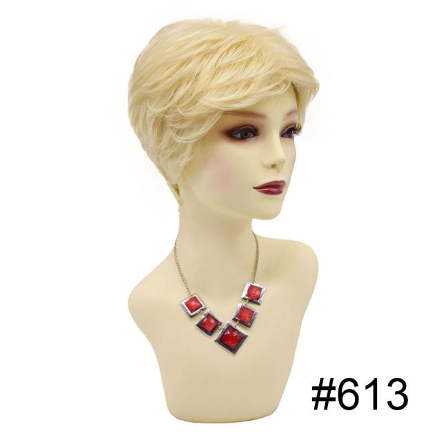 Short Shaggy Layered Wig for Women Kanekalon Premium Synthetic Wavy Blonde Hair Breathable, Comfortable, Natural