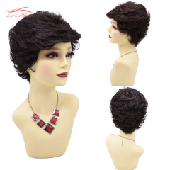 Black Short Wavy Classic Full Wigs Layered for Women Natural Looking Heat Resistant Replacement Wig For Women Breathable and Comfortable. Women's Hair