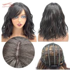 LyricalHair Afro-American Synthetic Lace Front Wavy Wigs Full Cap Curly Style Heat Resistant Shoulder Length Wigs For Black Women