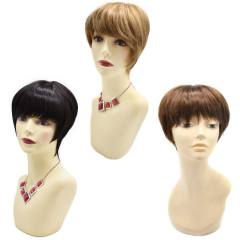 LyricalHair Ladies Short Synthetic Wigs ABBY Heat Resistant Mono Top Full Cap Fiber Wig Multi-Layered Breathable Natural Looking Wigs