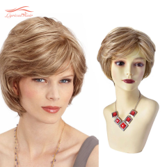 Pixie Cut Wigs Short Stylish Fluffy Layered Wigs Replacement Wigs with Side Bangs Breathable and Comfortable Women's Hair System. #R1085A