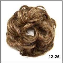 LyricalHair Add-On Deal Messy Hair Up Do Bun Curly Chignon With Elastic Scrunchie Wrap With 1 Box 3D Faux Mink Eyelashes